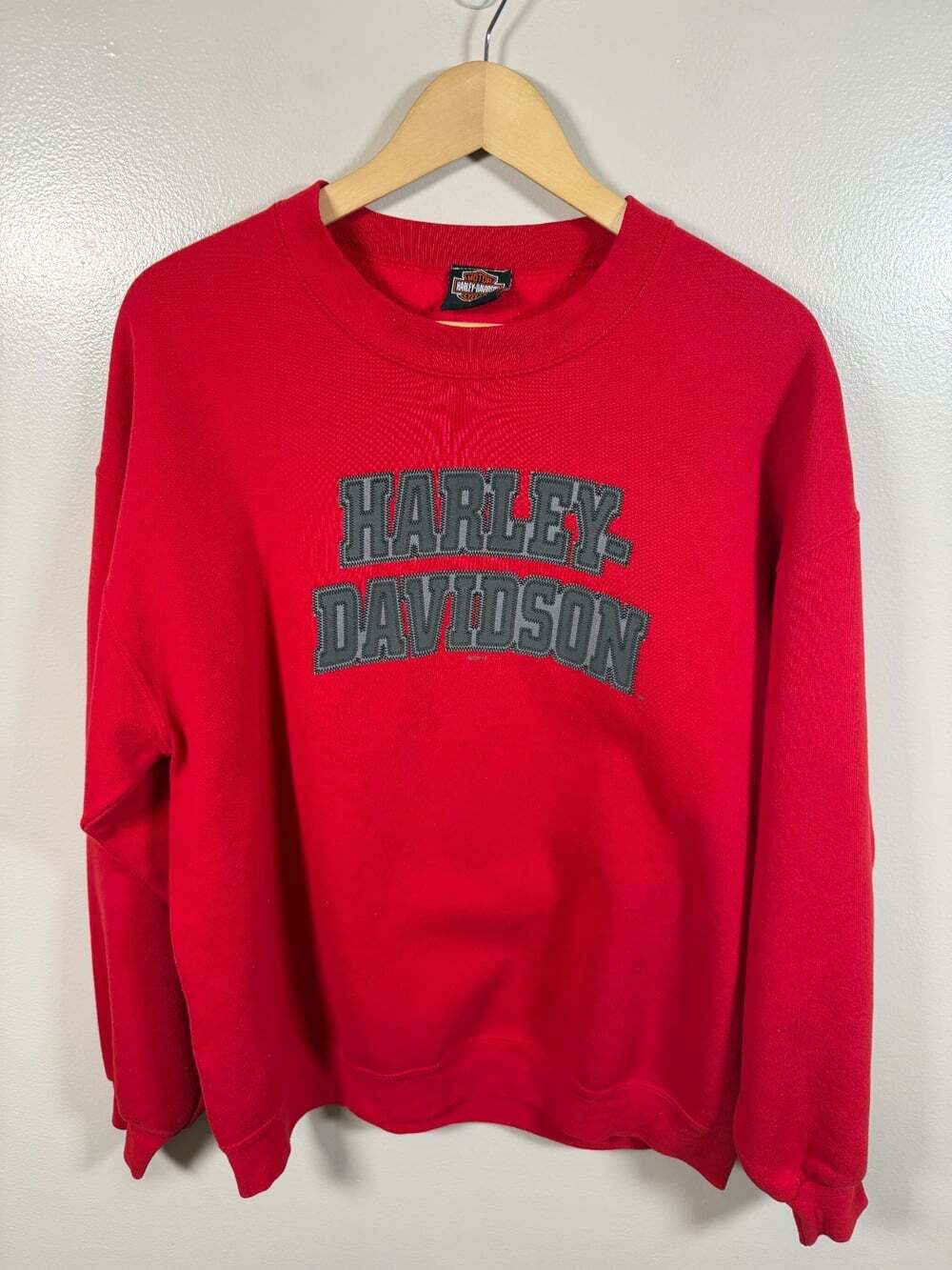 Harley Davidson Mid Ohio Crewneck Sweatshirt Size Large Graphic Red Y2K 2004